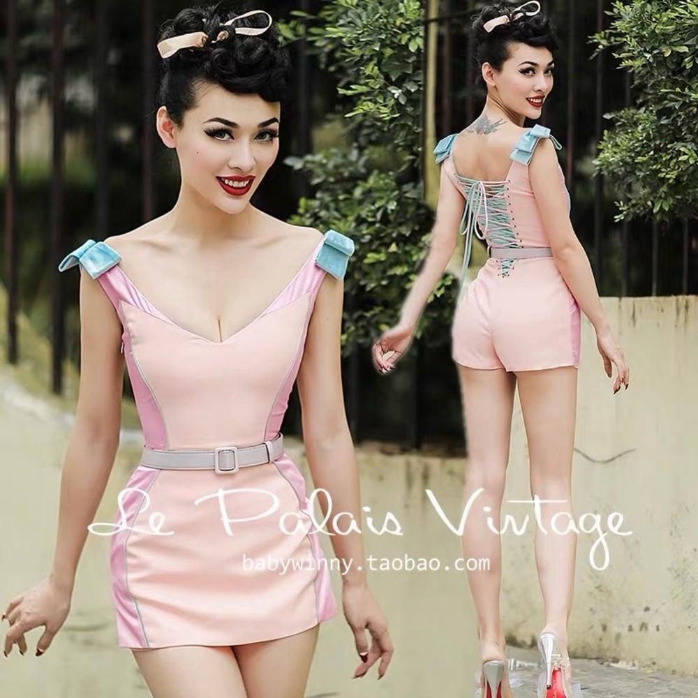 Le Palais Vintage Bow Pastel Romper